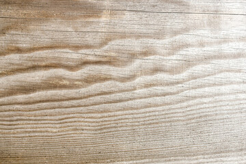 wood background in brown color, longitudinal cut of wood with waves