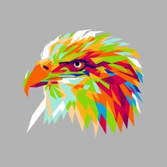 an Eagle watching his prey in wpap art style