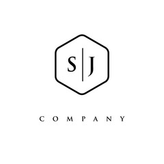 initial SJ logo design vector