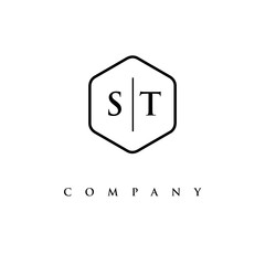 initial ST logo design vector