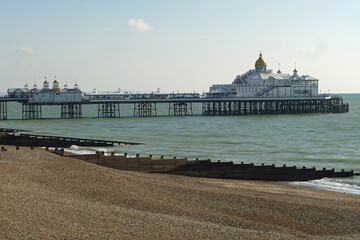 View of the restored pier in Eastbourne, East Sussex, England, Europe
