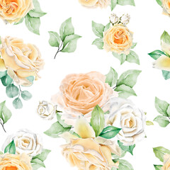 Naklejka na ściany i meble watercolor floral seamless pattern