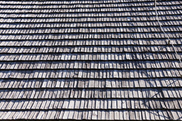 The roof of the roof is made of wooden planks