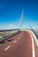 Fototapeta na wymiar View of the bidge Ponte del Mare in city of Pescara, Abruzzo, Italy