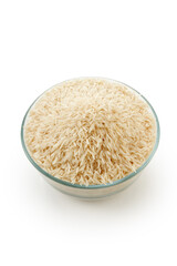 bowl of  rice on white background