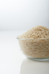 bowl of  rice on white background