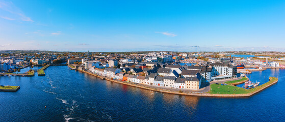 Aerial view of Galway Ireland  - obrazy, fototapety, plakaty
