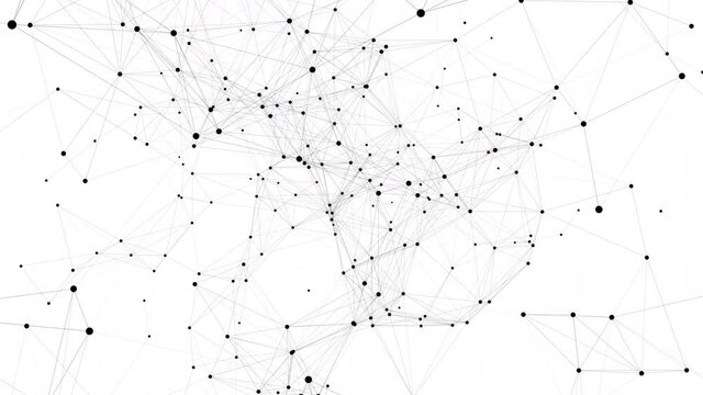 Abstract line network structure. 3D digital data technology concept. Seamless Loop 4K on white Background	