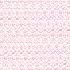 white pattern of curved and triangular elements with pink shadows.