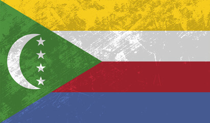 Comoros grunge flag. Vector illustration.