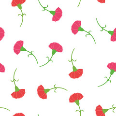 カーネーション　シームレスパターン