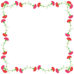 カーネーションのフレーム　正方形
