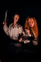 Pirates in an estate on an island in the Caribbean