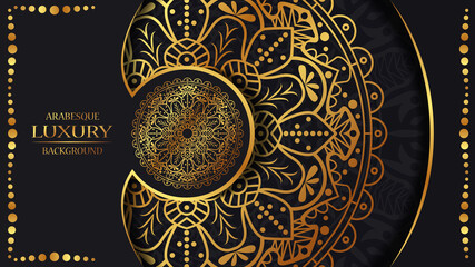 luxury ornamental mandala design background in gold color. ornament elegant invitation wedding card , invite ,Arabesque Pattern, Islamic, backdrop cover banner illustration vector design
