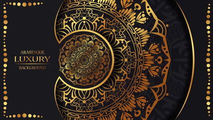 luxury ornamental mandala design background in gold color. ornament elegant invitation wedding card , invite ,Arabesque Pattern, Islamic, backdrop cover banner illustration vector design
