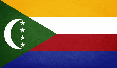 Comoros grunge flag. Vector illustration.