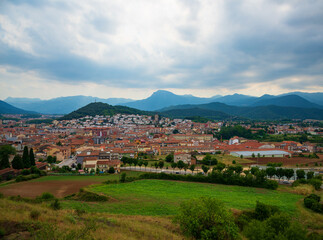 Fototapeta na wymiar View of the city Olot. Girona, Spain
