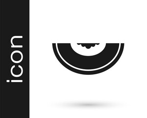 Black Melon fruit icon isolated on white background. Vector