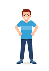 Fototapeta premium young good looking man get angry and scream