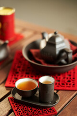 Chinese Tea Cup with Tea Pot