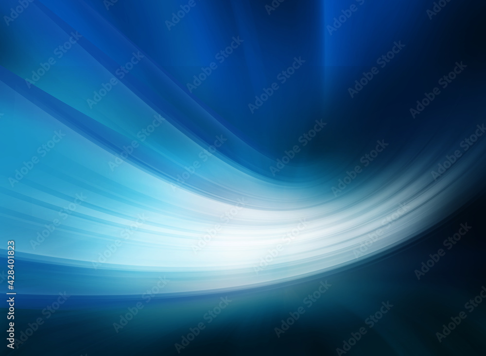 Poster 3d rendering of graphical abstract blue background with white motion blur effect
