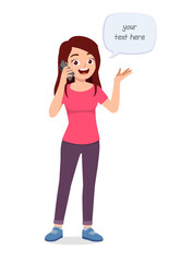 young good looking woman talking to the phone