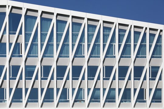 Viborg, Denmark - May 30, 2013: Details and facade of the city hall of Viborg in Denmark