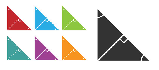 Black Angle bisector of a triangle icon isolated on white background. Set icons colorful. Vector