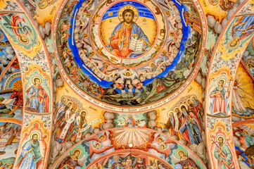 Fototapeta na wymiar Rila Monastery Frescoes, HDR Image