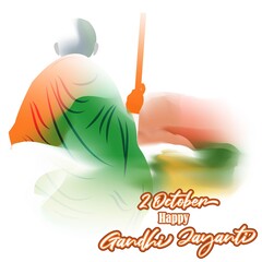 VECTOR ILLUSTRATION FOR INDIAN DAY GANDHI JAYANTI WITH TEXT GANDHI JAYANTI MEANS  GANDHI JAYANTI 