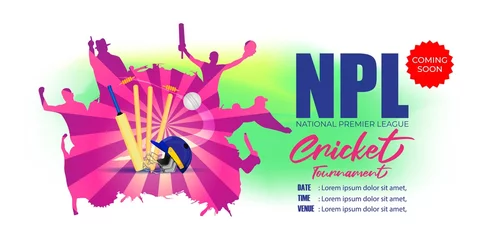 Fotobehang vector illustration for cricket championship league, cricket tournament, concept background for cricket sport  © NAVIN