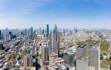 Aerial View of Nanjing City in A Sunny Day