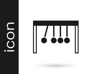Black Pendulum icon isolated on white background. Newtons cradle. Vector