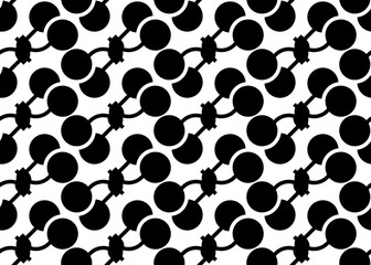 Black pattern with circles on a white background. Geometric seamless pattern for print, fabric design.