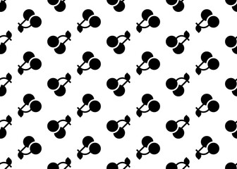 Black cherry berries in a flat style. Seamless texture.