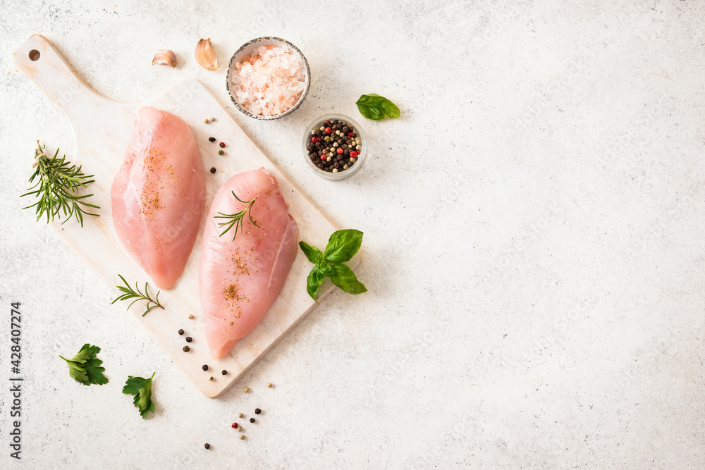 Poster raw chicken breast fillet