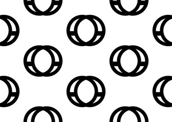 Geometric seamless pattern with rings. Vector graphics and design.