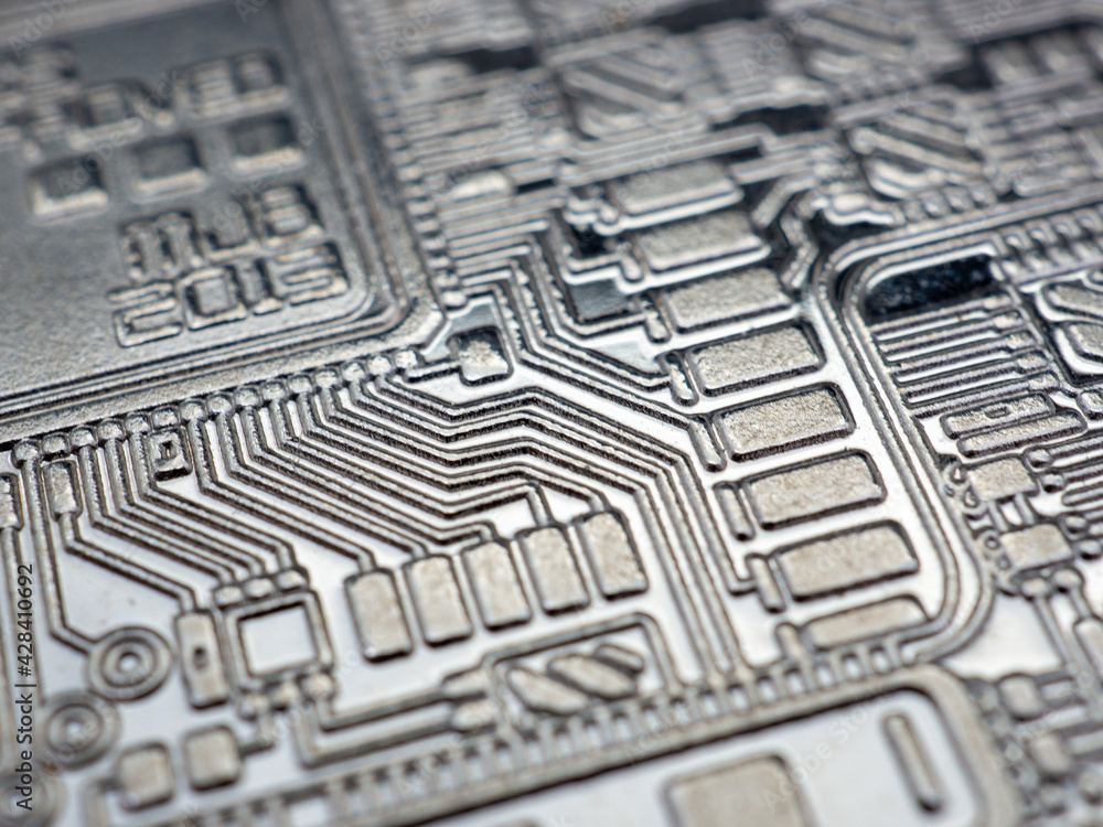 Poster closeup shot of a part of the computer motherboard