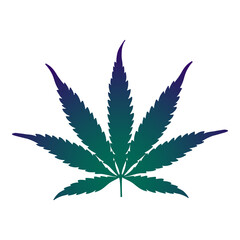 Marijuana leaf silhouette. isolated on white. Vector illustration.
