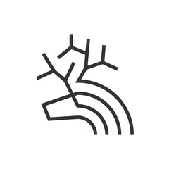 Deer Line Logo. Minimal and Modern symbol for company. Antelope, Gazelle