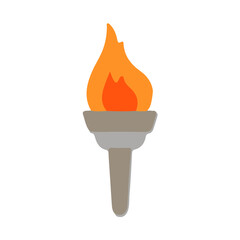 Torch & Flame Winner Burning Fire On White Background Illustration Design Logo Template