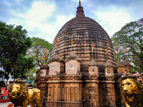 ancient temple architecture at day from flat angle