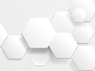 White hexagon technology digital hi tech concept background. Abstract hexagon frame for your design. Vector illustration