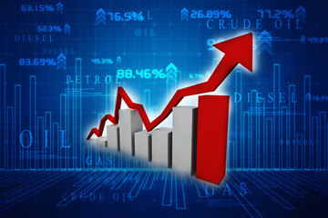 3d rendering Stock market online business concept. business Graph 
