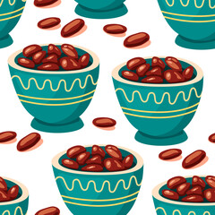 Ramadan dates fruit seamless pattern