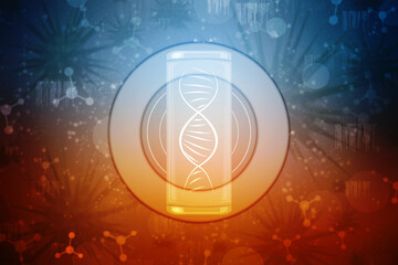 2d render of dna structure, abstract background
