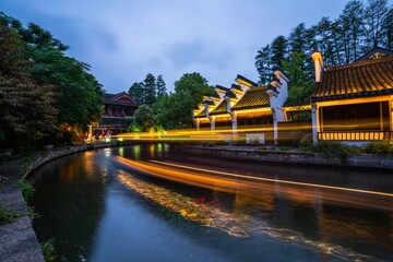 Ancient Buildings by Qinhuai River in Nanjig City in the Night