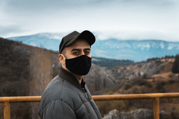 Portrait Of Man With Face Mask