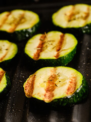 Cooking zucchini on grill