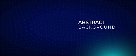 Modern business and technology banner design. Blue background color with abstract dots pattern illustration and space for the text.